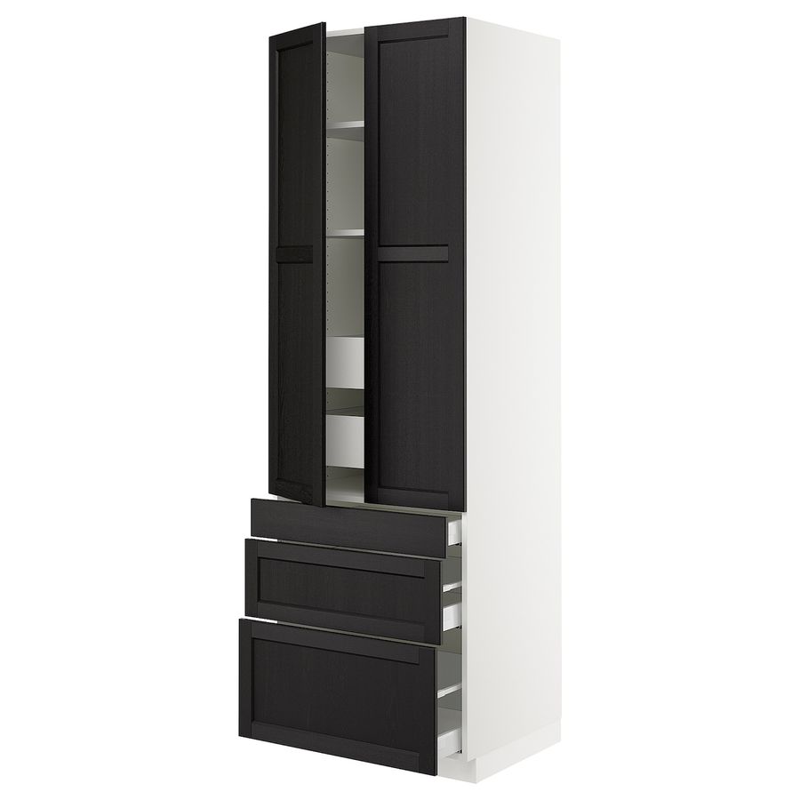 SEKTION High cab w 2 drs/3 fronts/5 drawers - white/Lerhyttan black stained 30x24x90 " added by Hailey Wallin