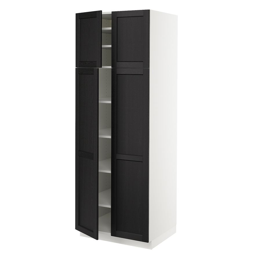 SEKTION High cabinet with shelves/4 doors - white/Lerhyttan black stained 30x24x80 " added by Spoak Member