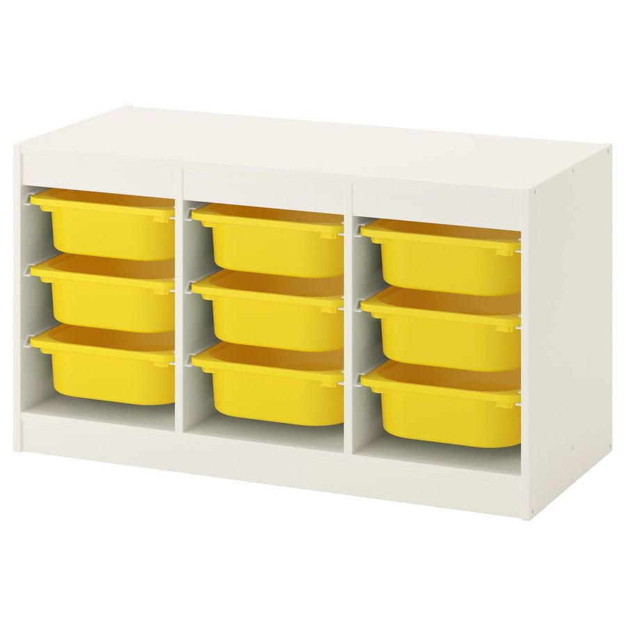 TROFAST Storage combination with boxes, white/yellow, 39x173/8x22" added by Kate Lynn Nemett