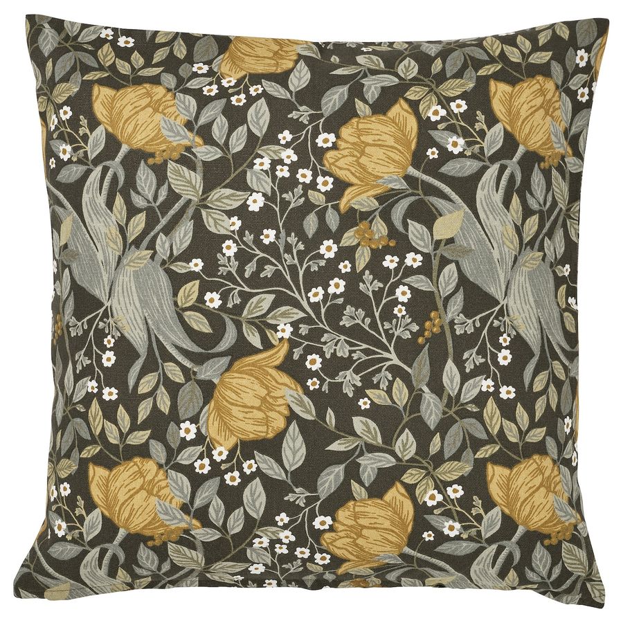 TUVSÄV Cushion cover, deep green/floral pattern, 20x20" - IKEA added by Jamie Moon