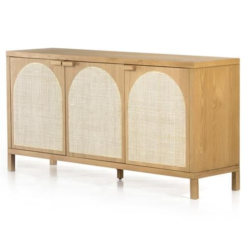 Maude Coastal Brown Oak Wood Beige Woven Cane Sideboard added by Liz Nevil-Smith