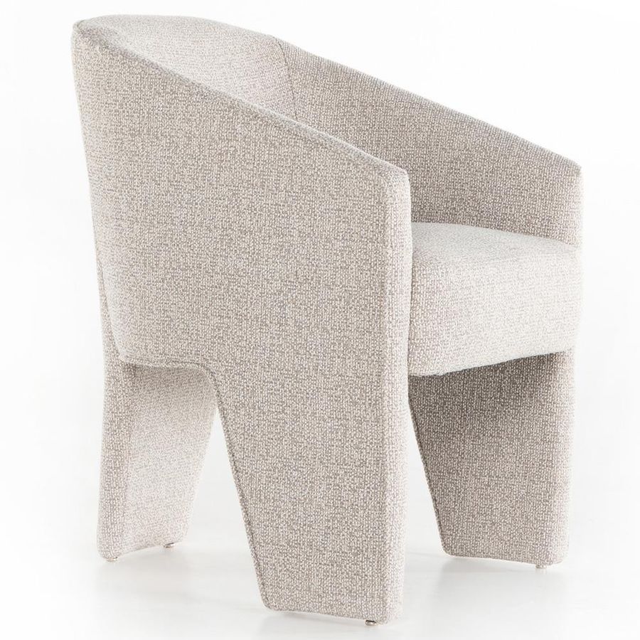 Fara Modern Classic Grey Upholstered Boucle Barrel Dining Chair added by Jennifer Hickey