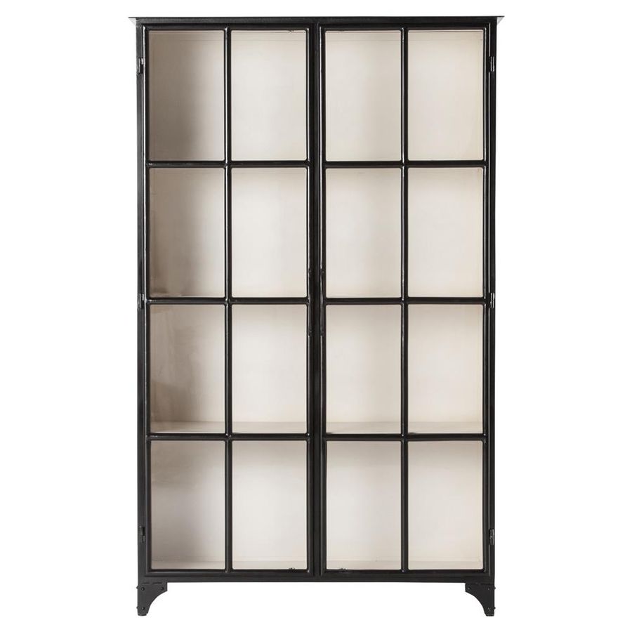 Corden Industrial Loft Black and White Recycled Iron 4 Shelf Cabinet 78"h x 48"w x 17"d added by Kate Lynn Nemett