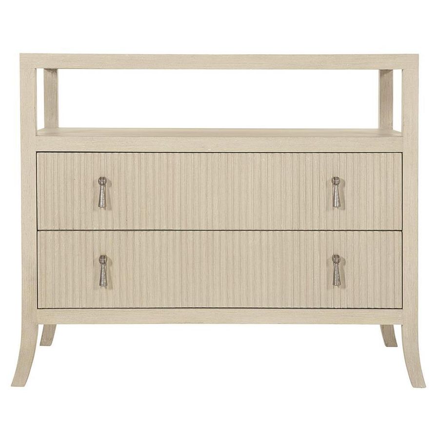 Alice Modern Classic Beige Two Drawer Open Shelf Bachelor Chest added by Frances Pearce