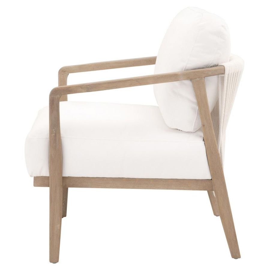 Lewis Modern Classic White Rope Back Performance Cushion Oak Wood Club Chair added by Jennifer Hickey