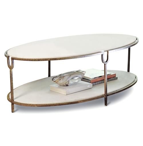 Katherine Hollywood Regency Ivory Stone Oval Coffee Table added by Alyssa Gross