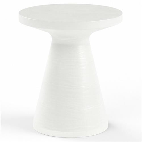 Sunset West Modern White Glass Fiber Concrete Round Outdoor Side End Table added by Jessica Vegliacich