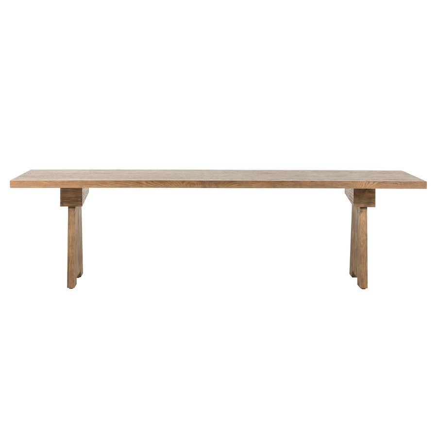 Zeya Rustic Bleached Oak Top Brown Pine Wood Rectangular Dining Table - Large - 110"W added by Erika Fadden