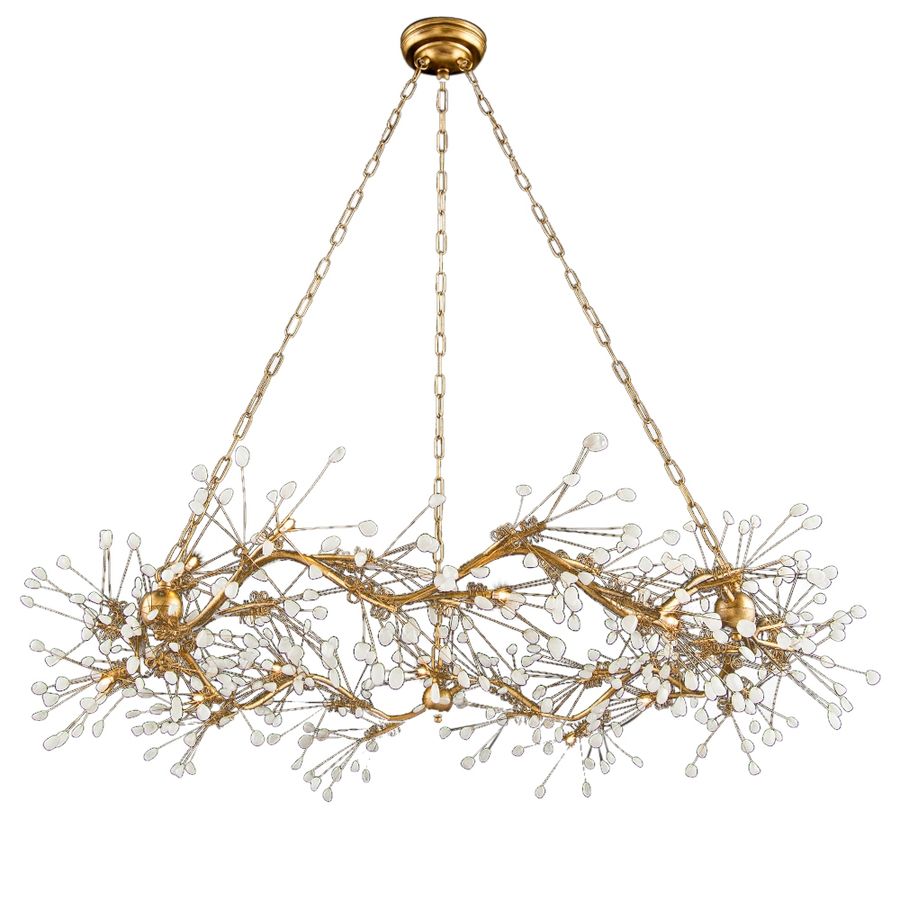 John-Richard Waving Quartz Hollywood Regency Gold Iron Crystal 12 Light Pendant added by Shantall Polanco