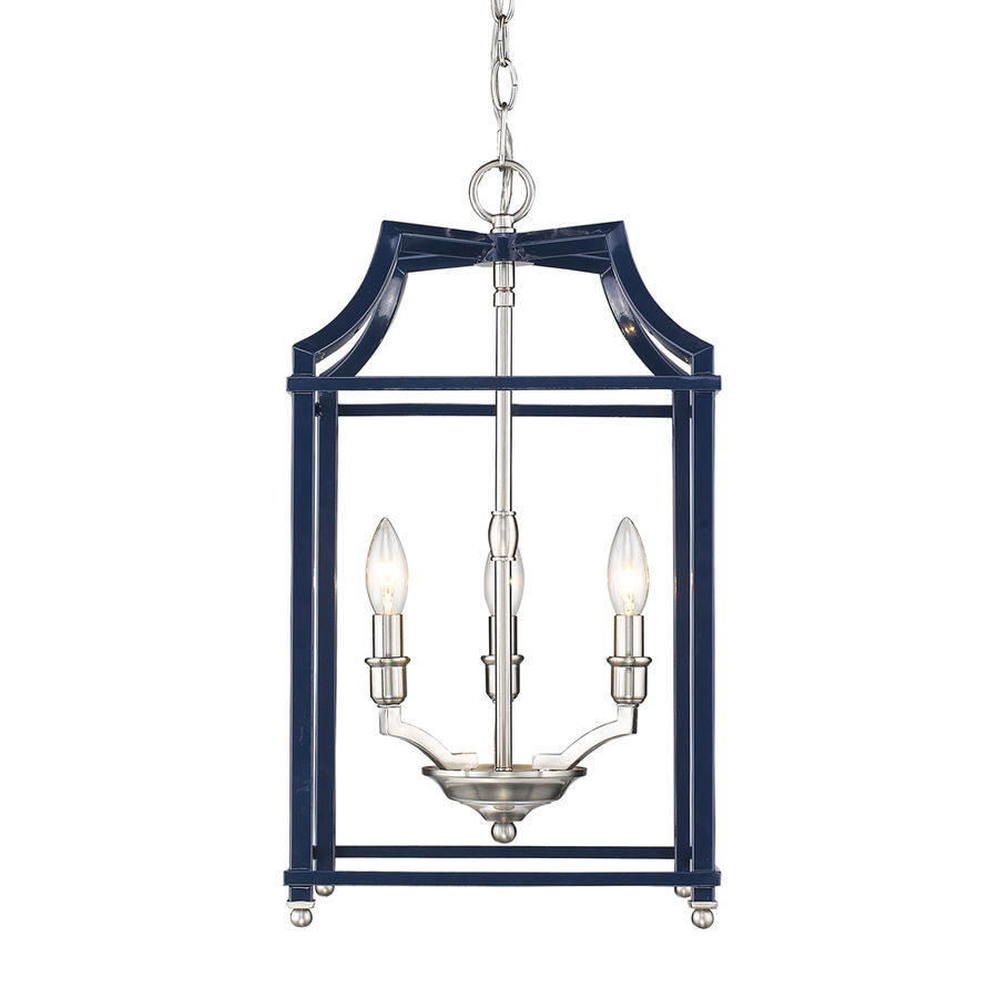Leighton Pendant by Golden Lighting | 8401-3P PW-NVY | GLD584157 added by Maria Delucia