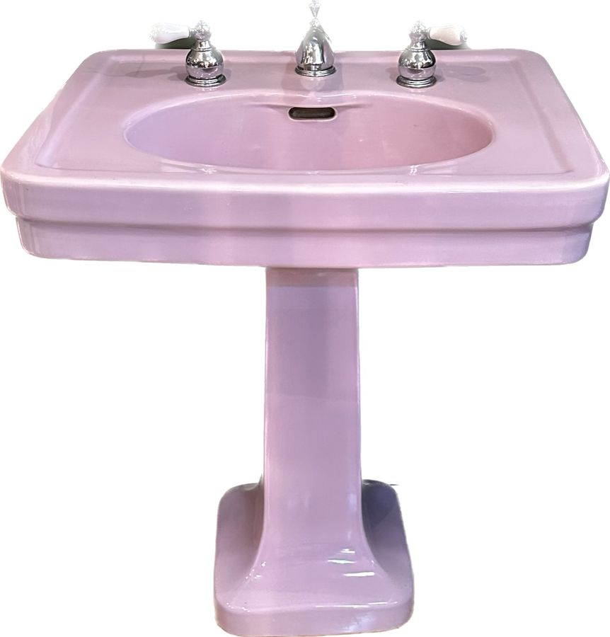 Antique Kohler Standish Lavender / Purple Vitreous China Pedestal Sink Circa 1929 added by Kim Bush